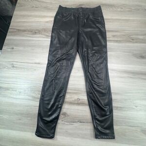 Sanctuary Black Faux Leather Leggings XS Vegan Skinny Pants High Rise Pull On